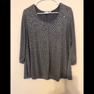 Grey with silver sparkle shirt